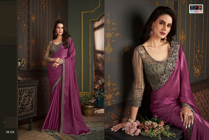 Sandalwood 12th Edition By Tfh Heavy Designer Party Wear Sarees Wholesale Market In Surat